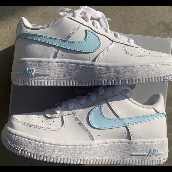 Nike Shoes - NWT Sky Blue Rare Custom Nike Air Force 1s